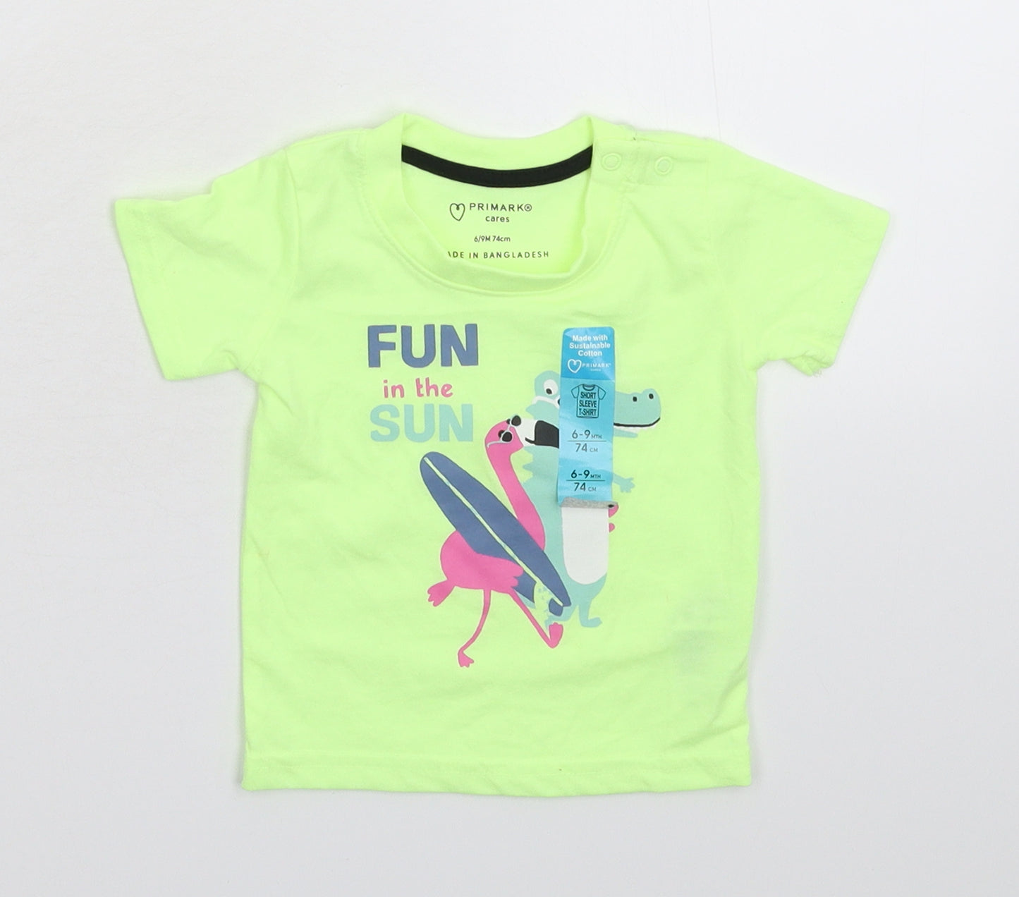 Primark Baby Green   Basic T-Shirt Size 6-9 Months