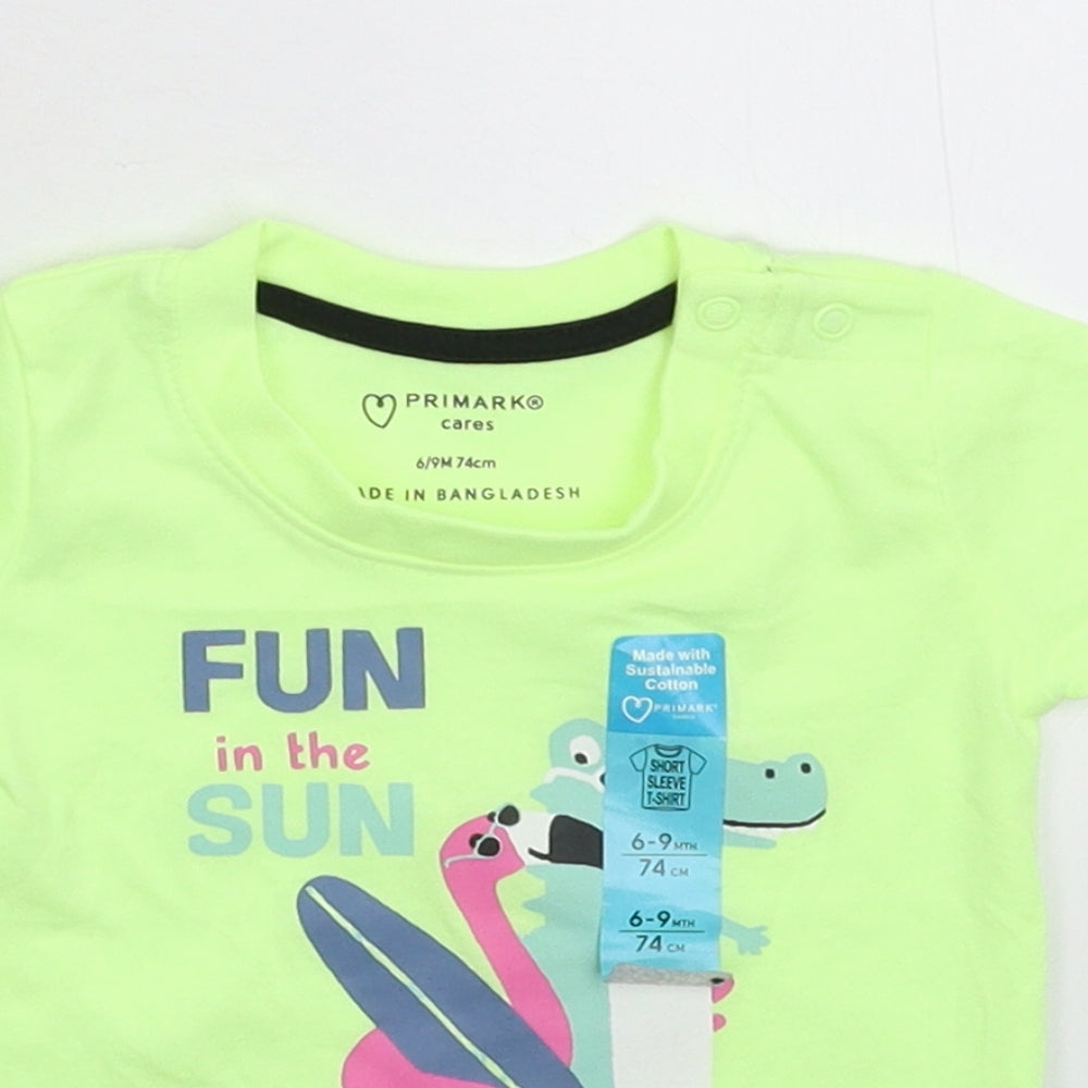 Primark Baby Green   Basic T-Shirt Size 6-9 Months