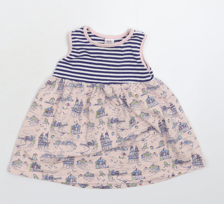 Mini Club Girls Multicoloured Striped  Fit & Flare  Size 9-12 Months