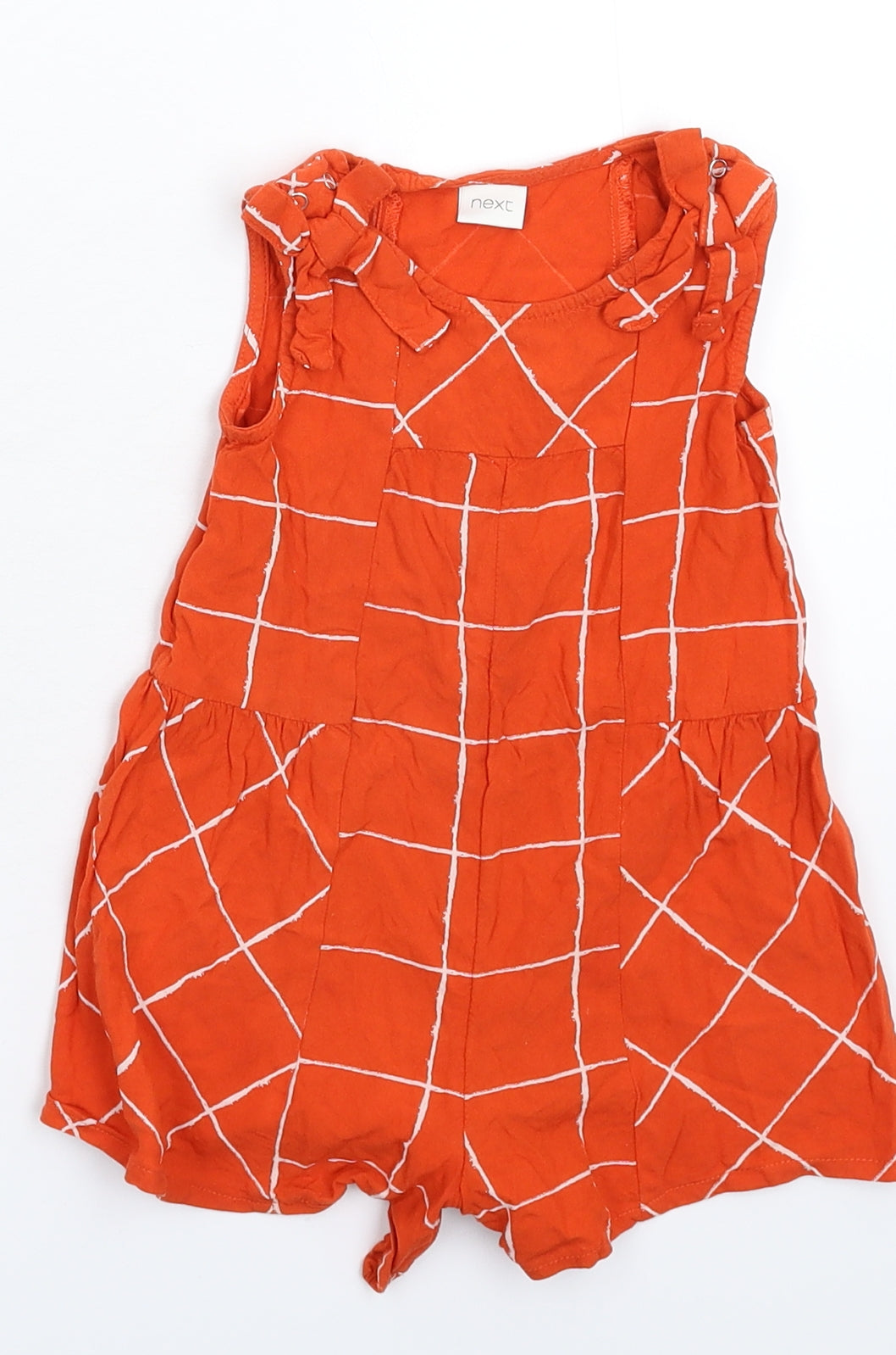 NEXT Girls Red Check  Babygrow One-Piece Size 12-18 Months