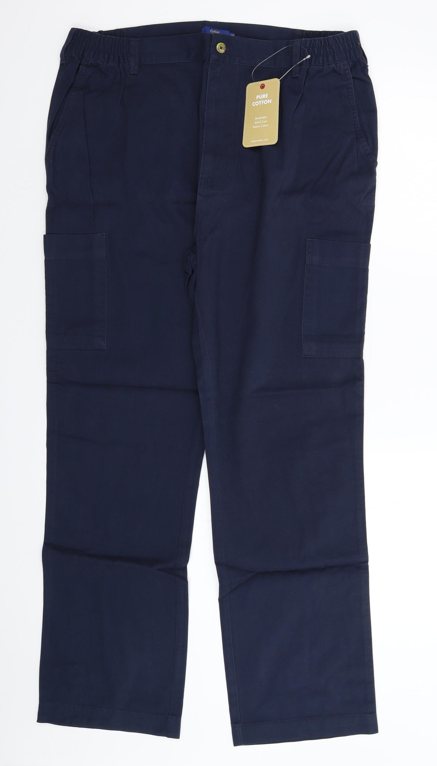 Cotton Traders Mens Blue   Cargo Trousers Size 38 L30 in