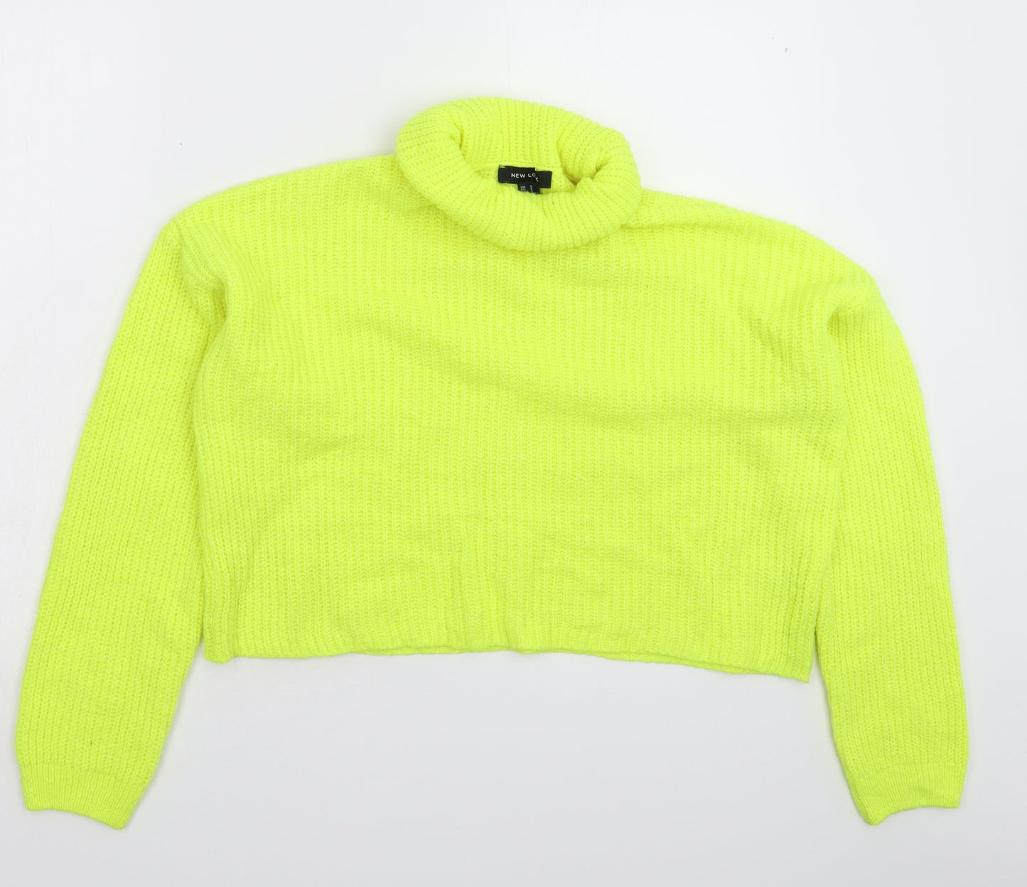 New Look Womens Yellow  Knit Pullover Jumper Size S