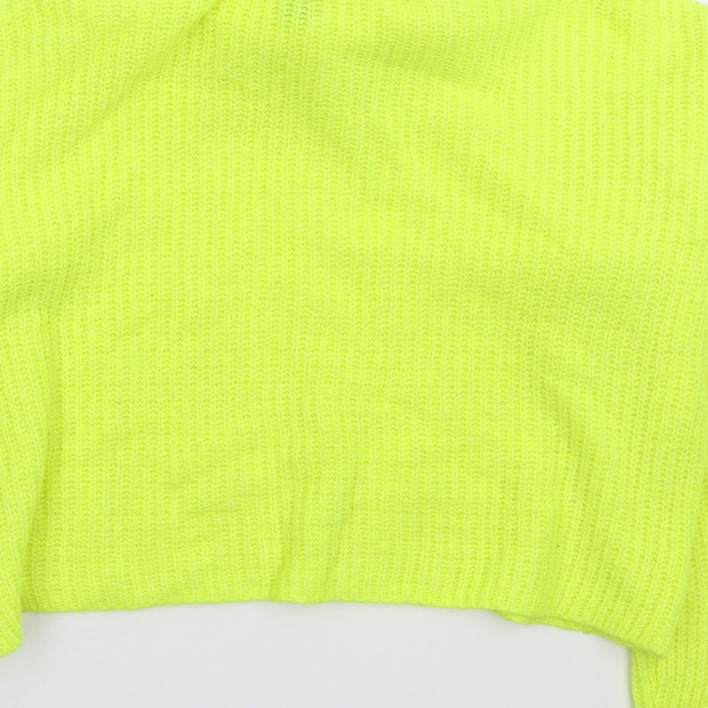 New Look Womens Yellow  Knit Pullover Jumper Size S