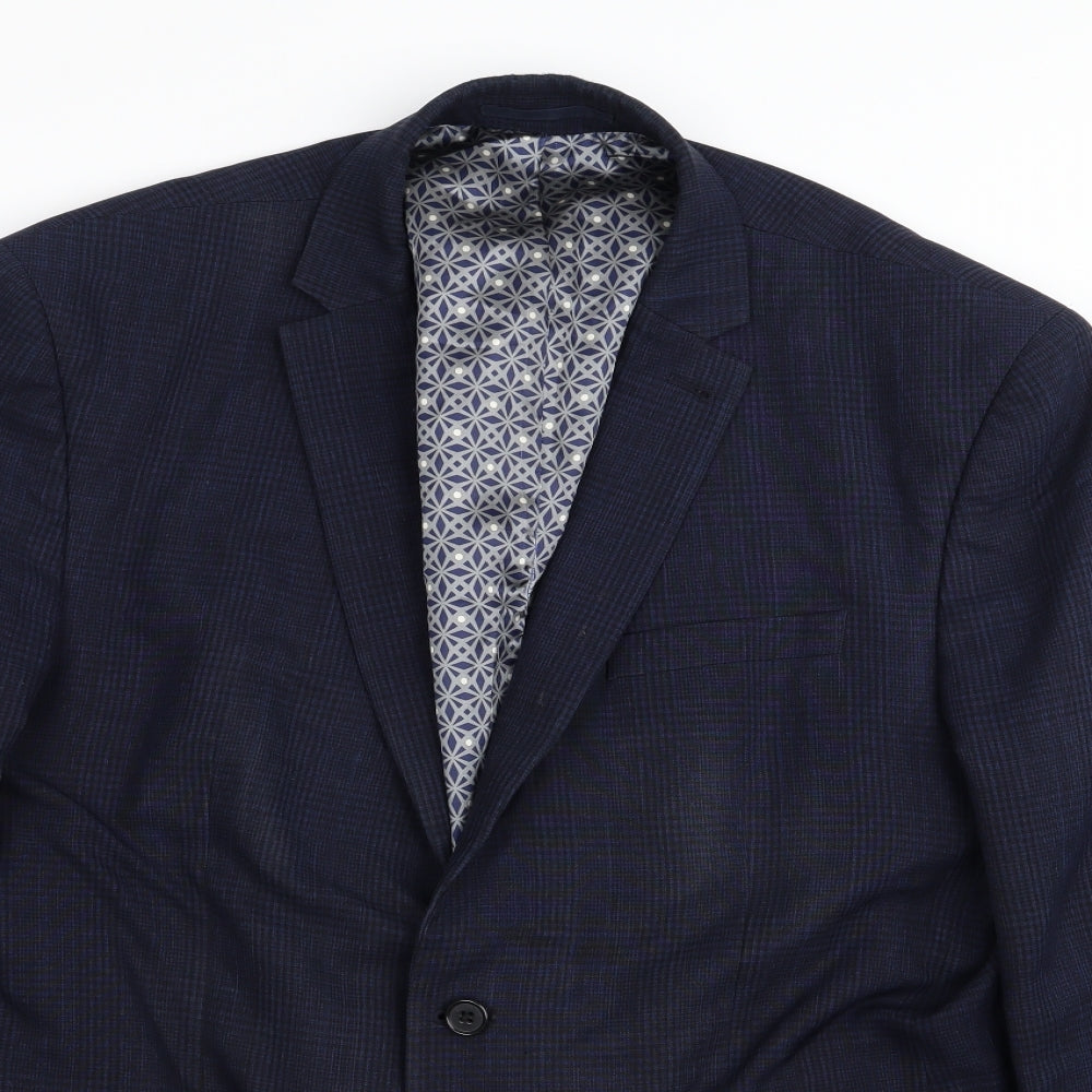 NEXT Mens Blue Check  Jacket Blazer Size 44