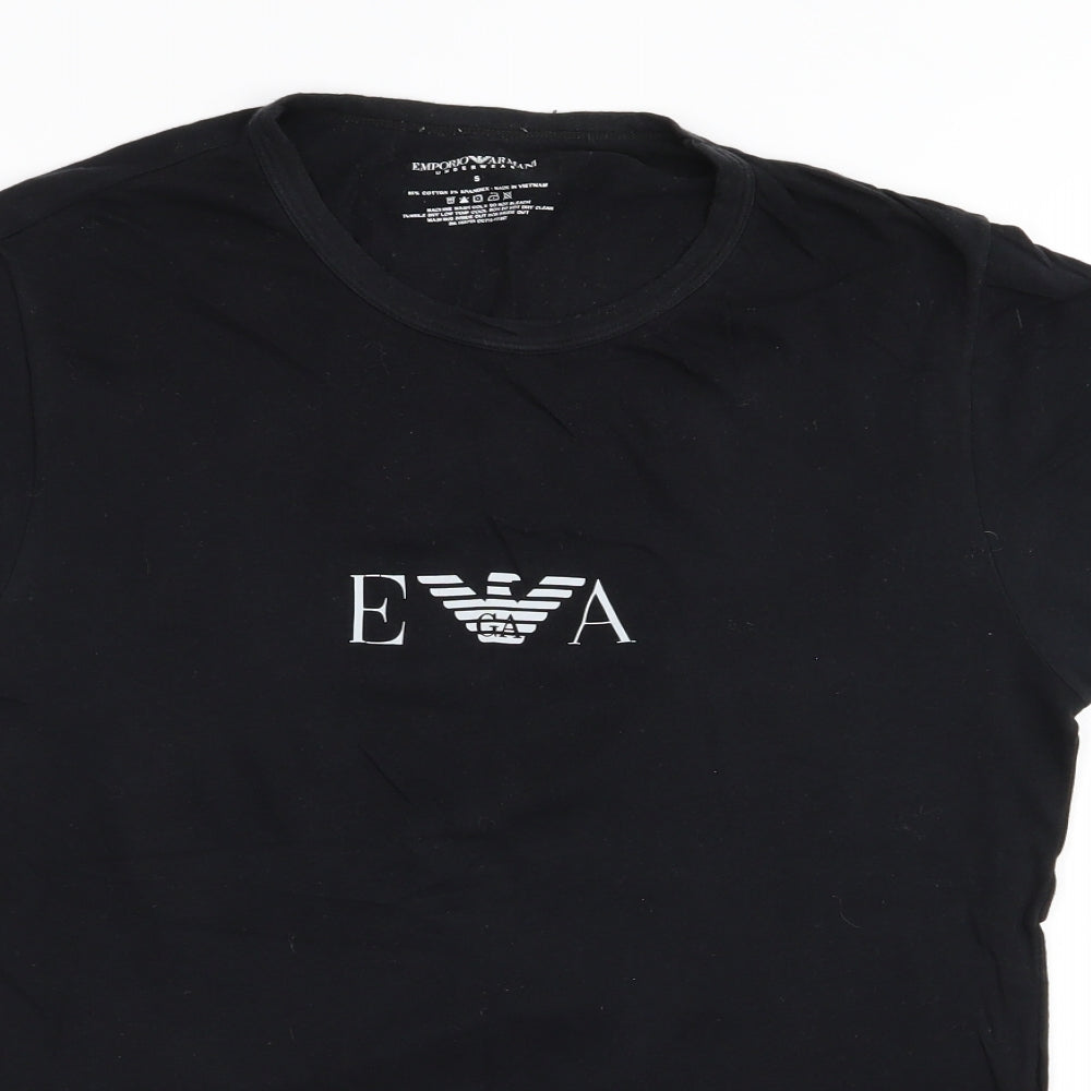 Emporio Armani Mens Black    T-Shirt Size S