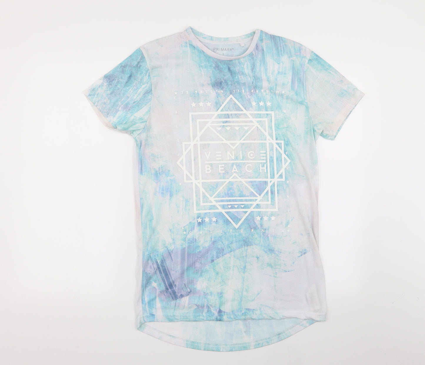 Primark Mens Multicoloured Geometric   T-Shirt Size S
