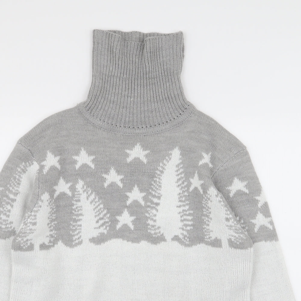 boohoo man Womens Multicoloured Geometric  Pullover Jumper Size M  - christmas jumper