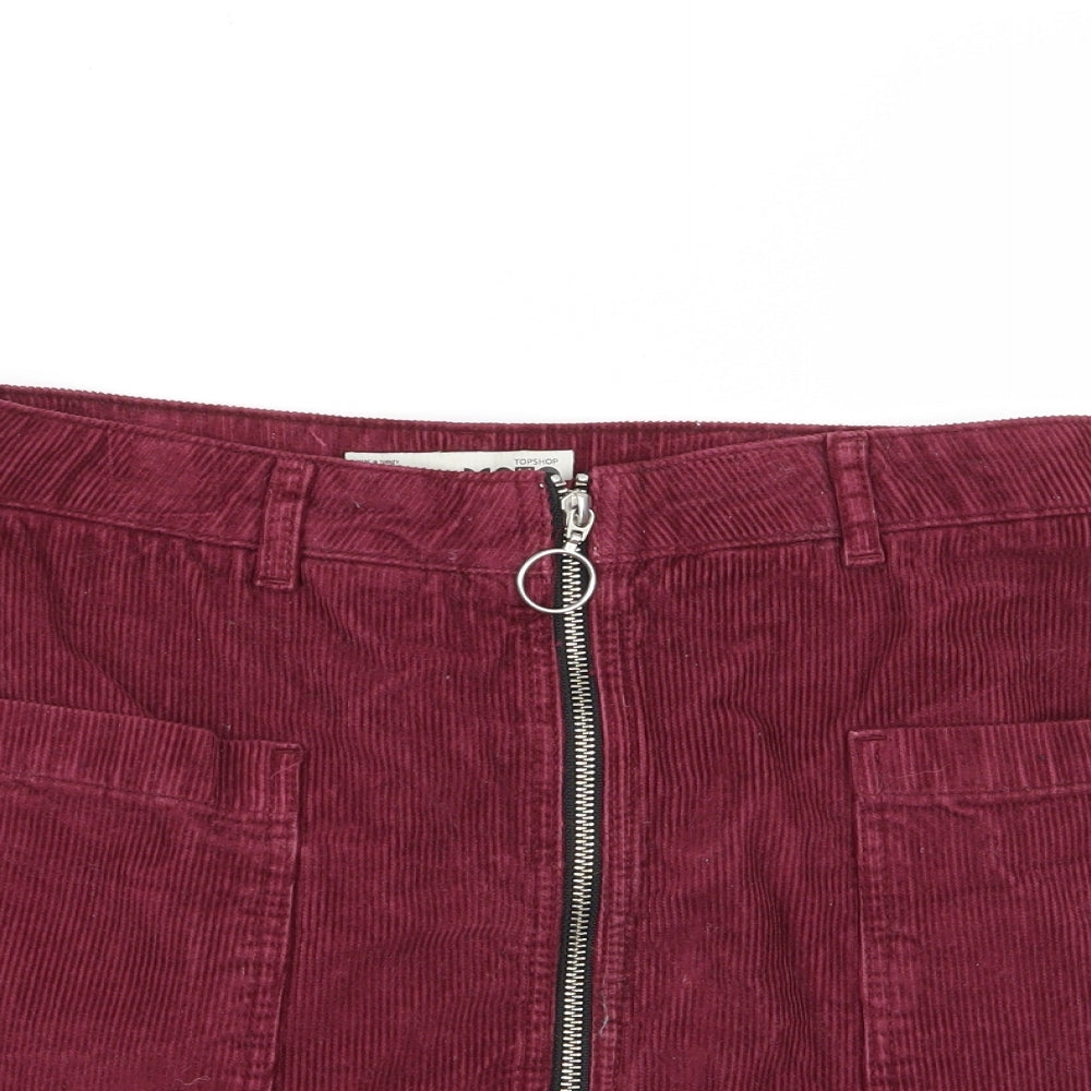 Topshop Womens Red   Mini Skirt Size 10
