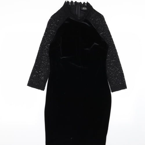 Girls On Film Womens Black Floral  A-Line  Size 10