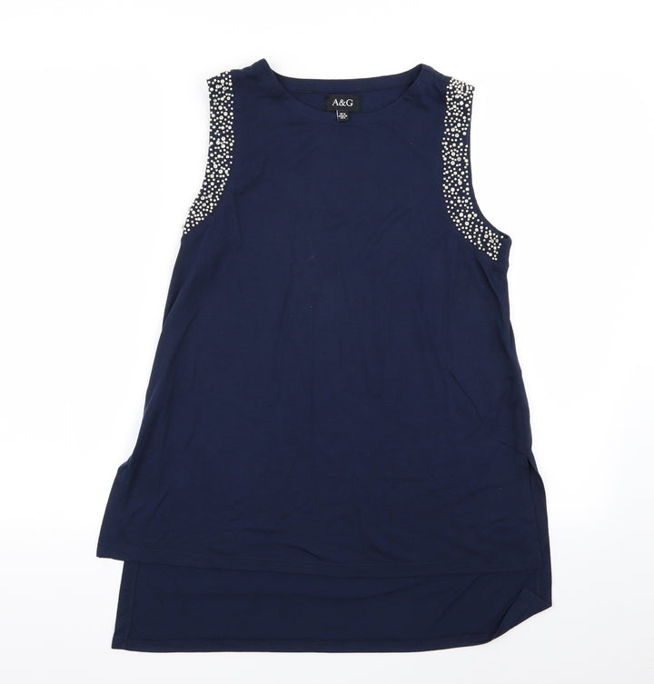 A&G Womens Blue Basic Tank Size 10
