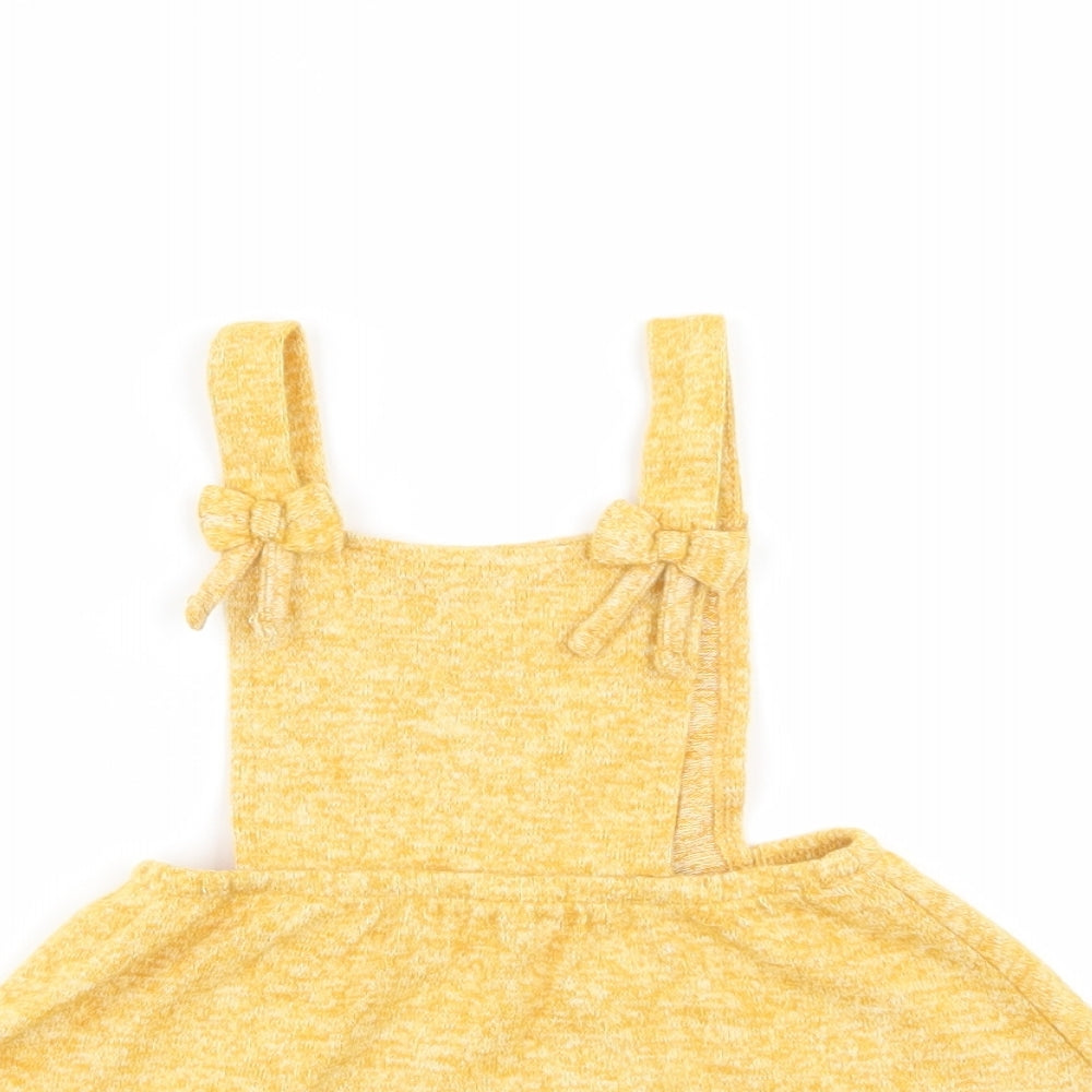 Matalan Girls Yellow   Fit & Flare  Size 9-12 Months
