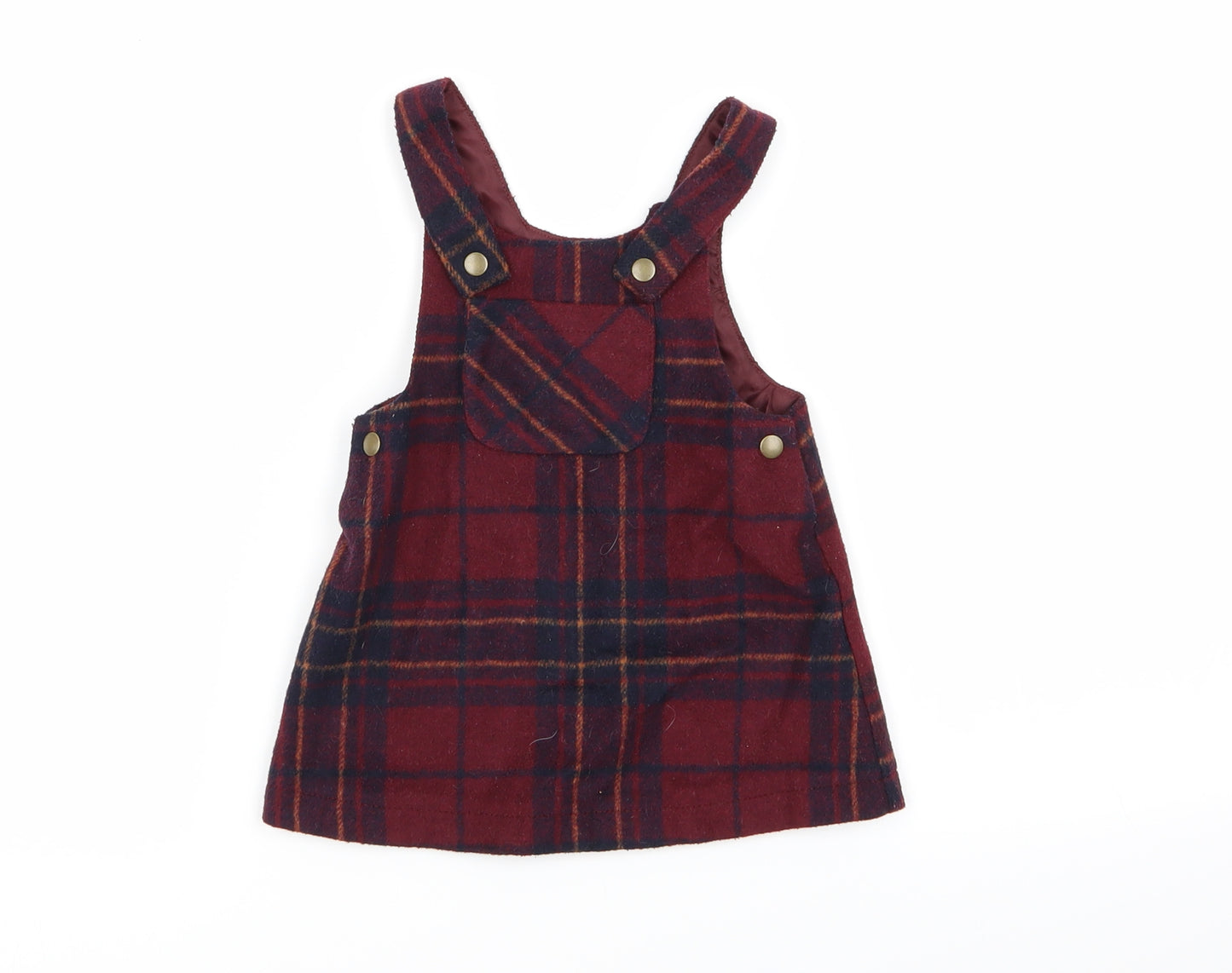 Nutmeg Girls Multicoloured Check  Pinafore/Dungaree Dress  Size 12-18 Months