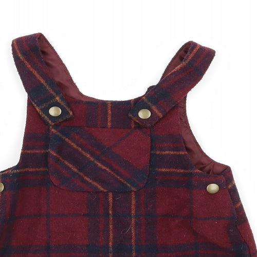 Nutmeg Girls Multicoloured Check  Pinafore/Dungaree Dress  Size 12-18 Months