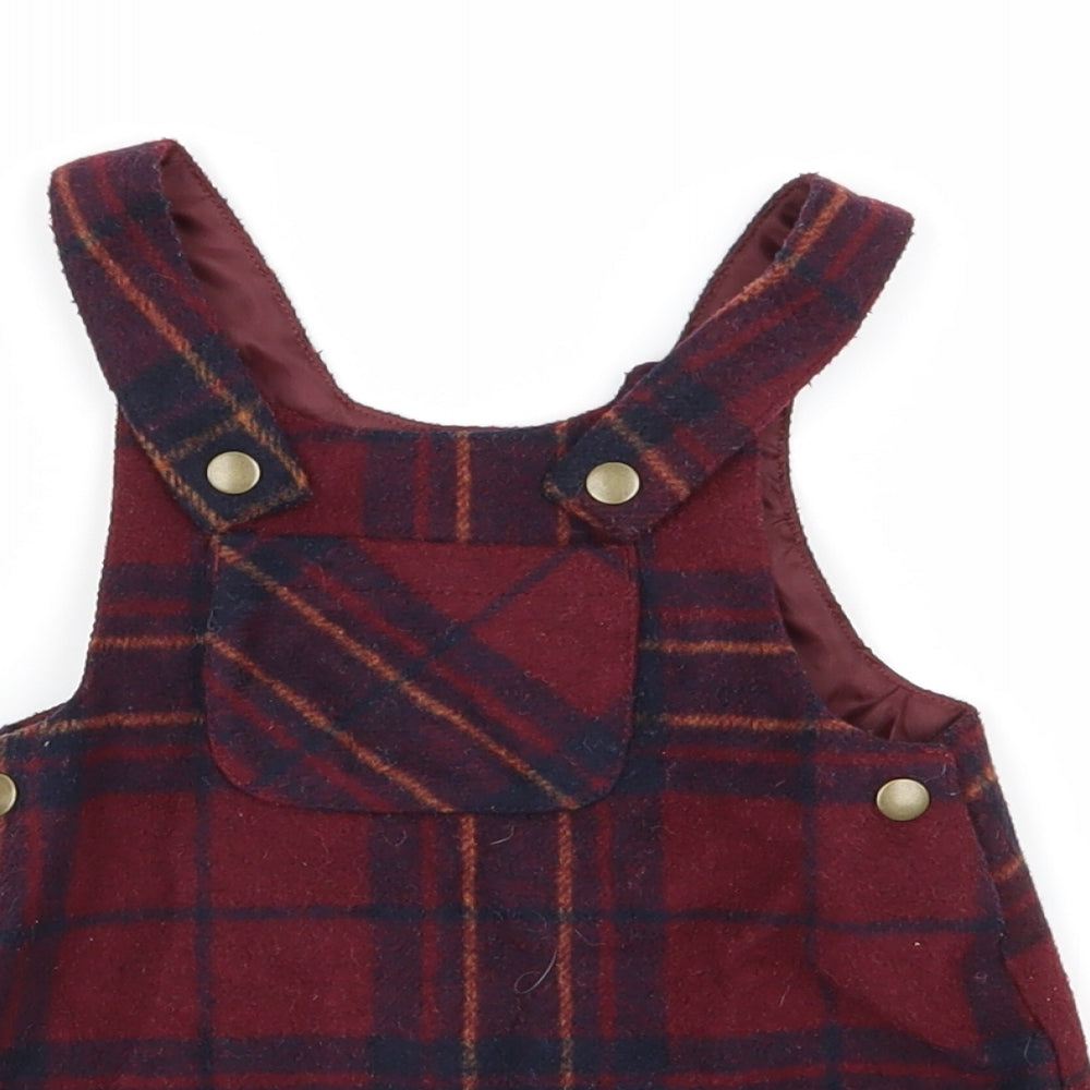 Nutmeg Girls Multicoloured Check  Pinafore/Dungaree Dress  Size 12-18 Months