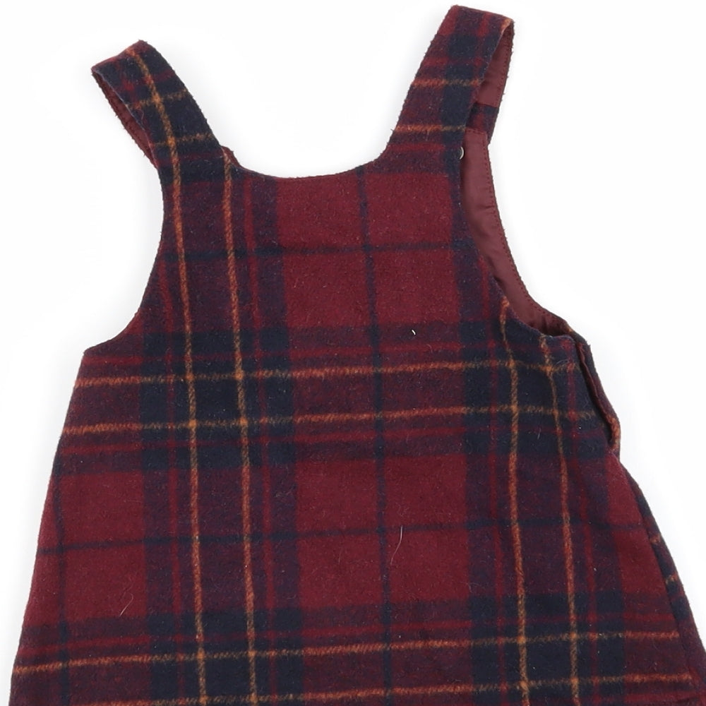 Nutmeg Girls Multicoloured Check  Pinafore/Dungaree Dress  Size 12-18 Months