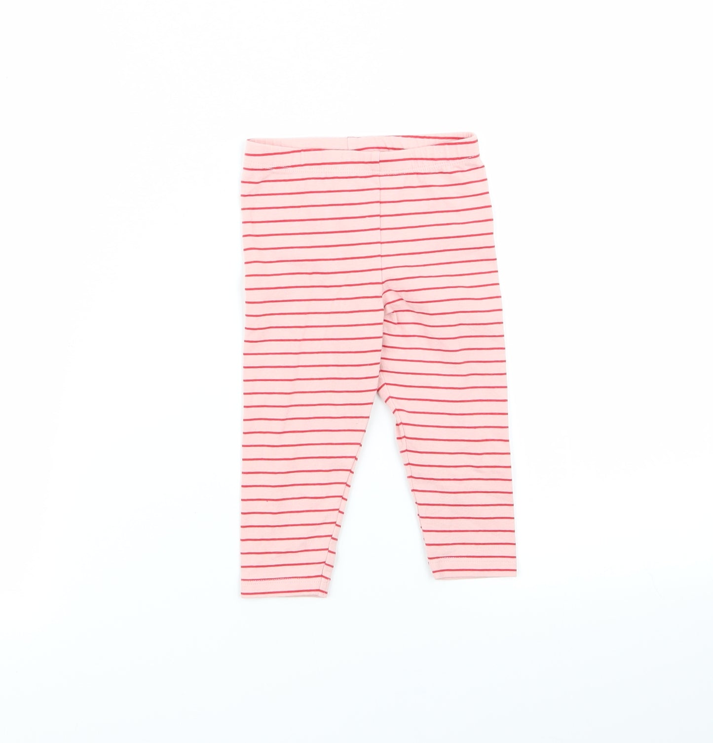 fred and flo Girls Pink Striped  Jogger Trousers Size 9 Months  - leggings