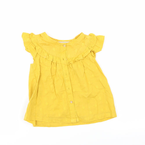 Primark Girls Yellow Polka Dot  Basic Blouse Size 12-18 Months
