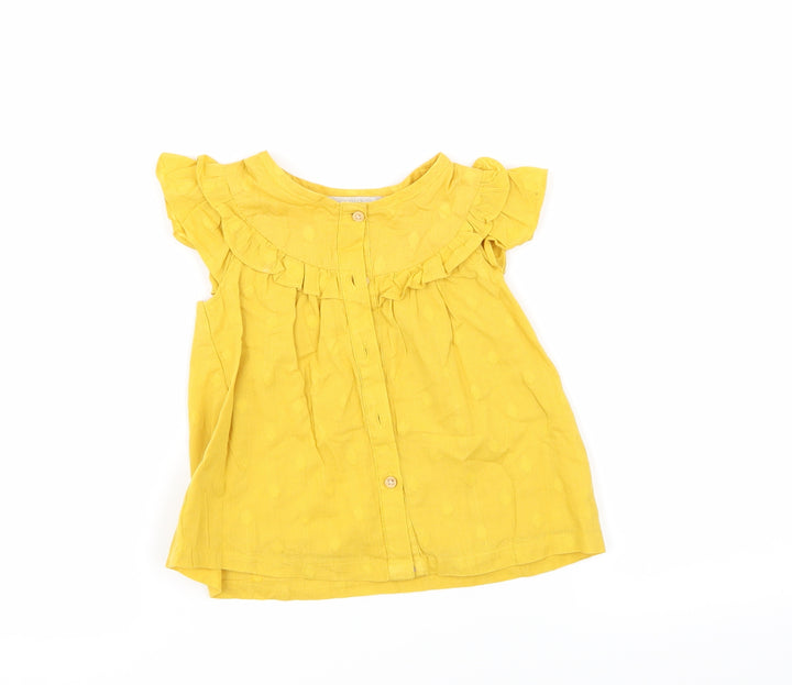 Primark Girls Yellow Polka Dot Basic Blouse Size 12-18 Months