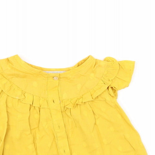 Primark Girls Yellow Polka Dot  Basic Blouse Size 12-18 Months