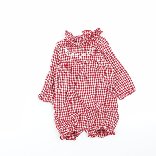 Nutmeg Girls Multicoloured Check  Babygrow One-Piece Size 6-9 Months  - jumpsuit