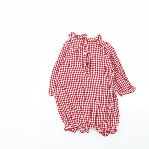 Nutmeg Girls Multicoloured Check  Babygrow One-Piece Size 6-9 Months  - jumpsuit