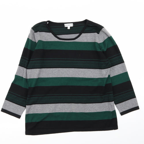 chianti Mens Multicoloured Striped  Pullover Jumper Size L