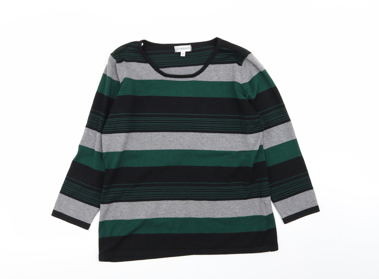 chianti Mens Multicoloured Striped  Pullover Jumper Size L