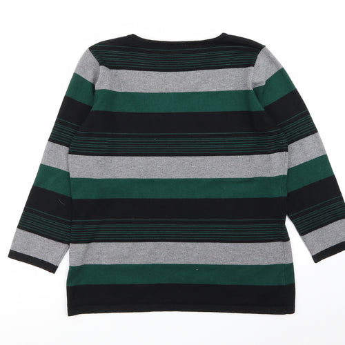 chianti Mens Multicoloured Striped  Pullover Jumper Size L