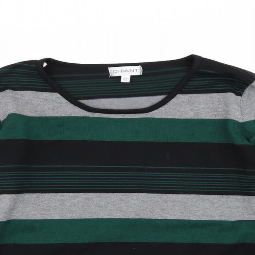 chianti Mens Multicoloured Striped  Pullover Jumper Size L