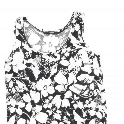 Asda George Womens Multicoloured Floral  Basic Tank Size 8