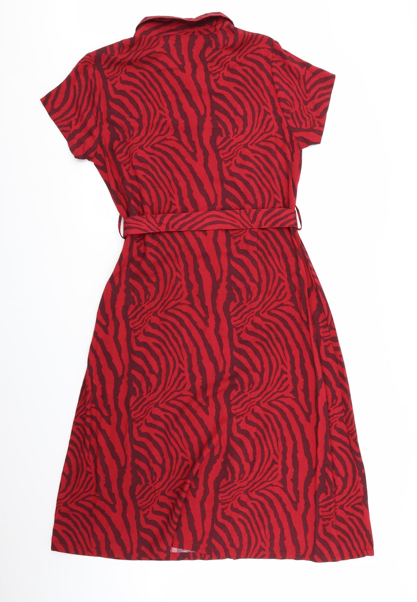 Avon Womens Red Animal Print  A-Line  Size 16