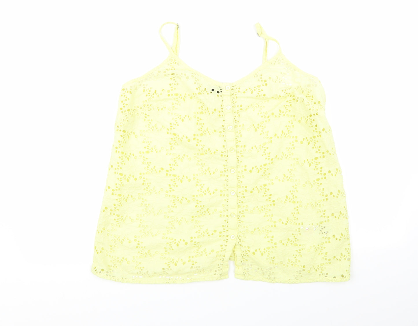 F&F Womens Yellow Floral  Camisole Tank Size 14