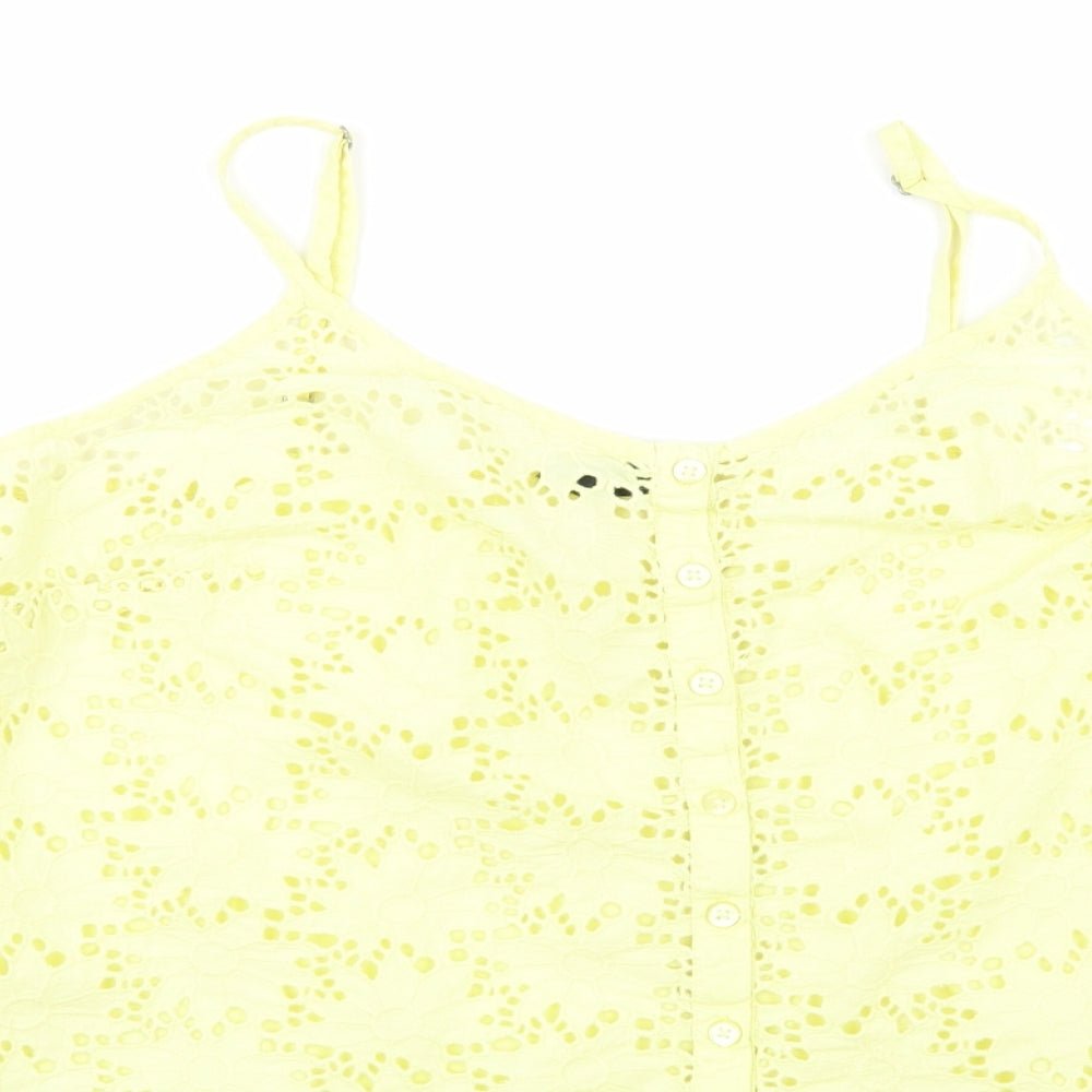 F&F Womens Yellow Floral  Camisole Tank Size 14