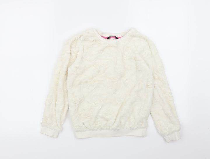 Asda George Girls White Solid  Top Pyjama Top Size 8-9 Years