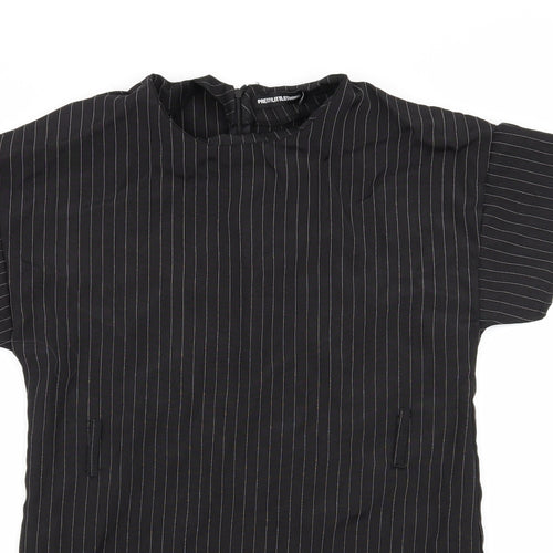 PLT Womens Black Striped  A-Line  Size 6
