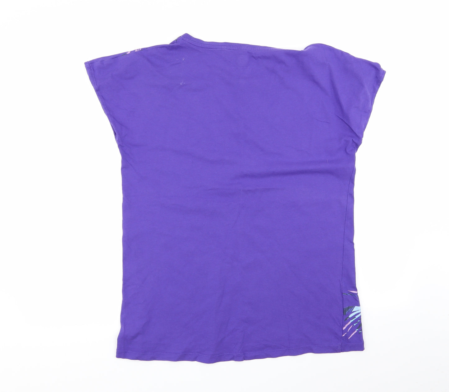 Hot Tuna Womens Purple Geometric  Basic T-Shirt Size 14