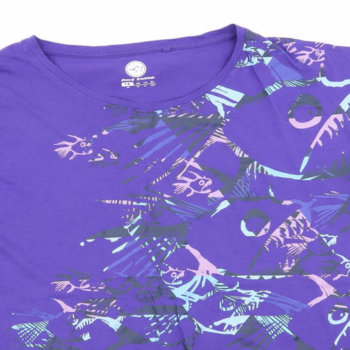 Hot Tuna Womens Purple Geometric  Basic T-Shirt Size 14