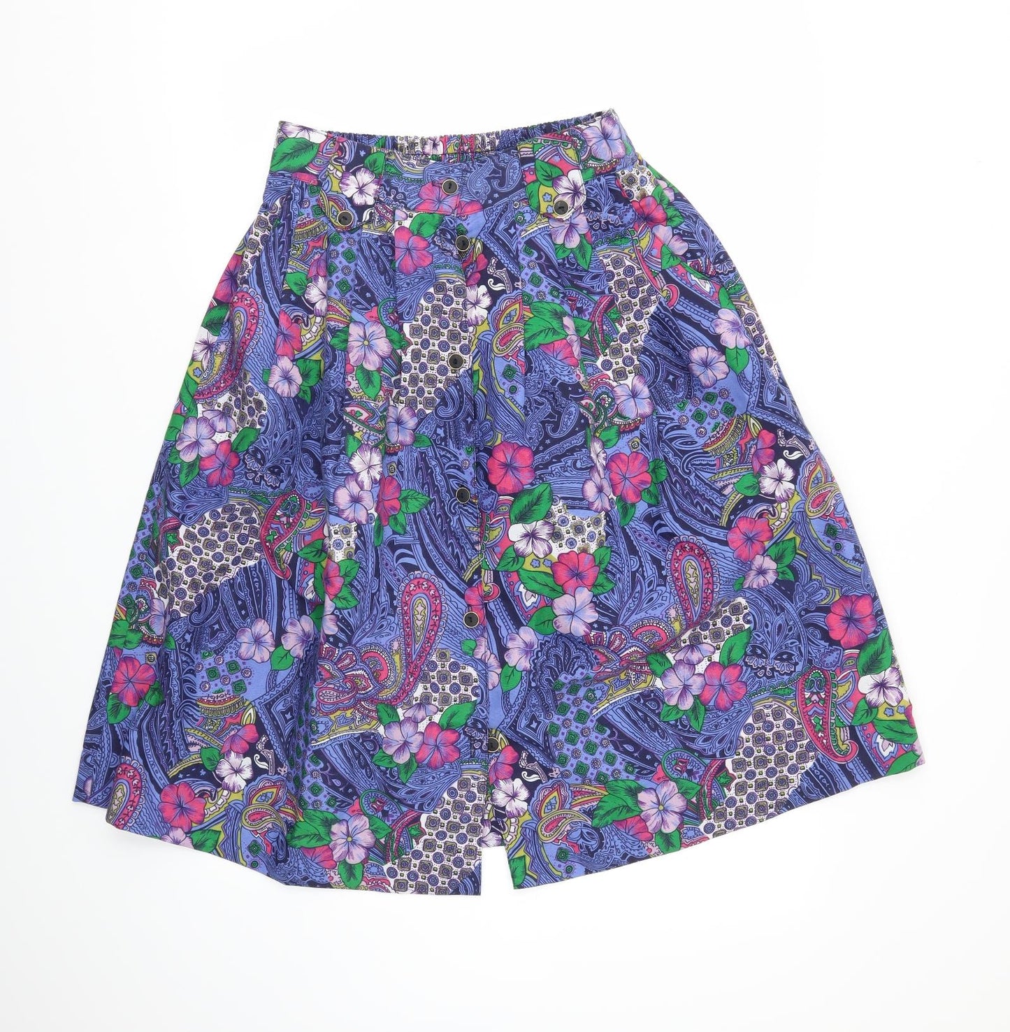 Preworn Womens Multicoloured Floral  Flare Skirt Size 14  - Stretch waistband