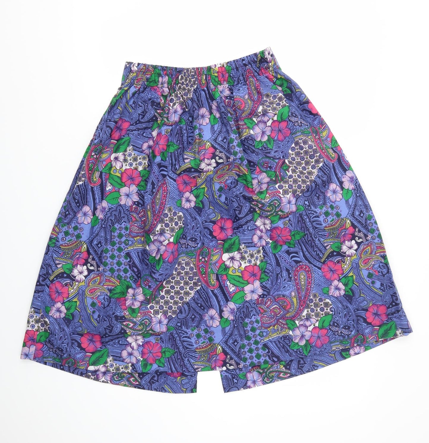 Preworn Womens Multicoloured Floral  Flare Skirt Size 14  - Stretch waistband