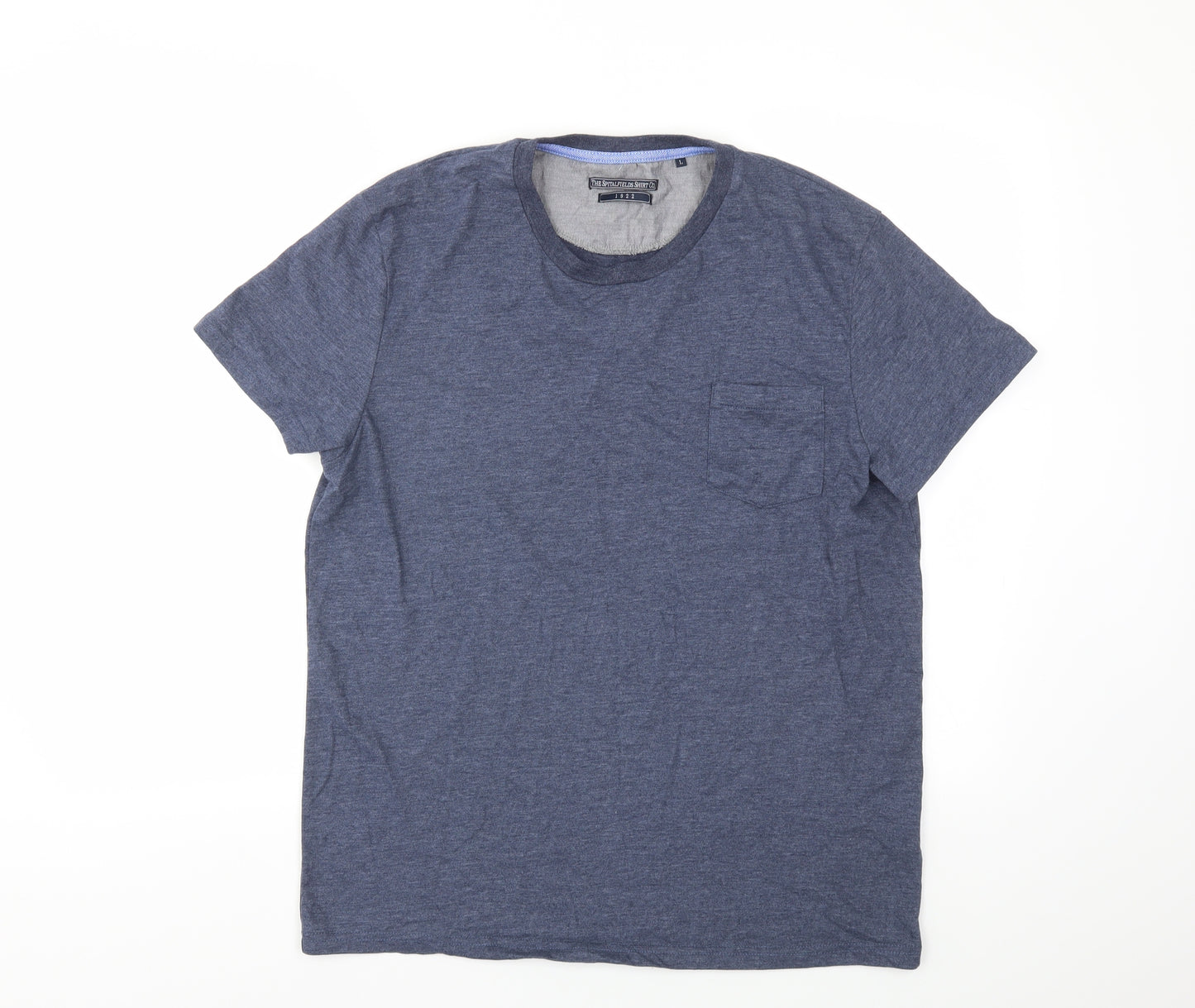 The Spitalfields Shirt Co Mens Blue    T-Shirt Size L
