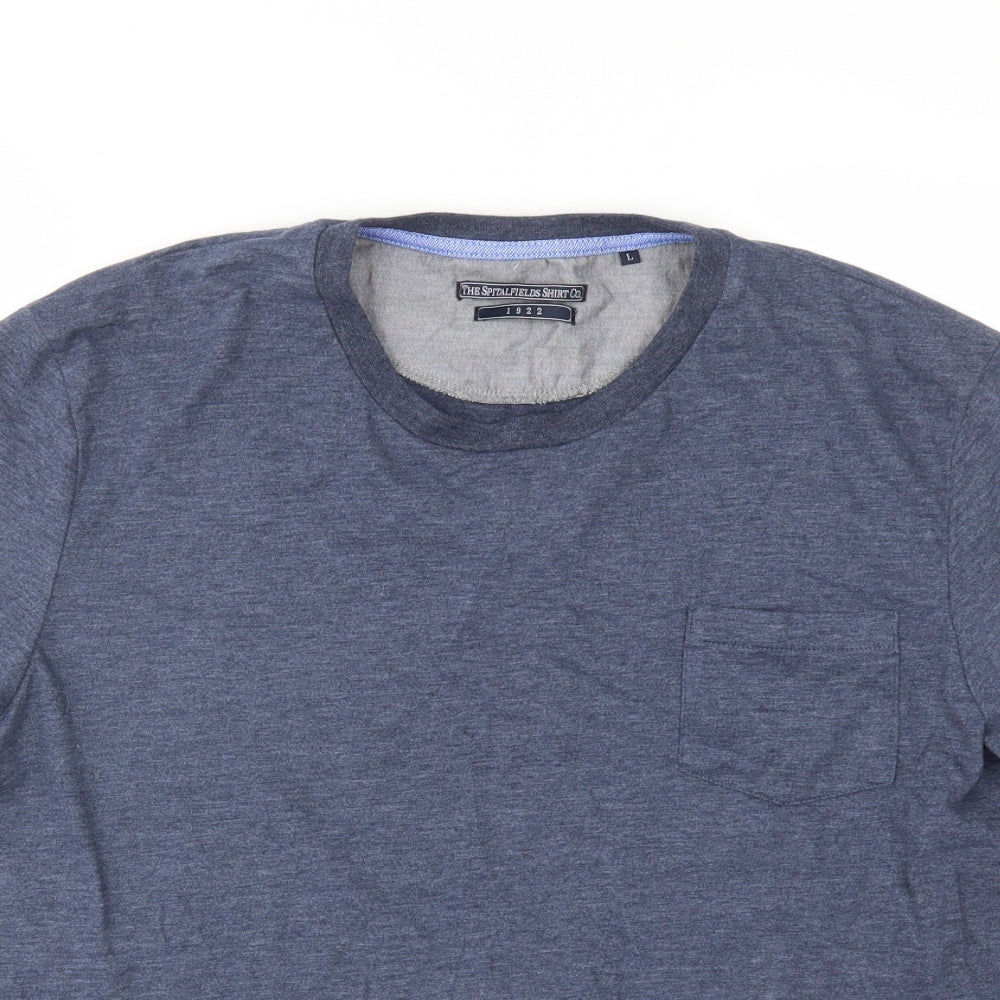 The Spitalfields Shirt Co Mens Blue    T-Shirt Size L