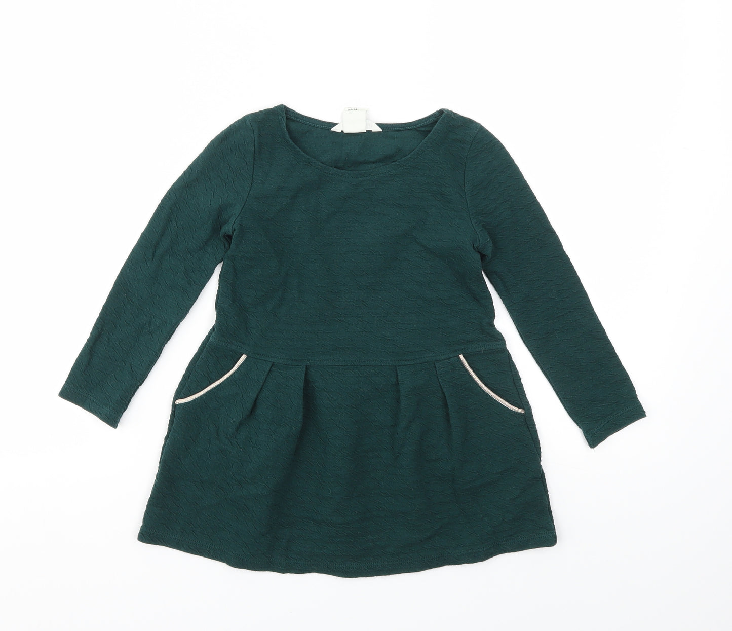 H&M Girls Green   Jumper Dress  Size 3-4 Years