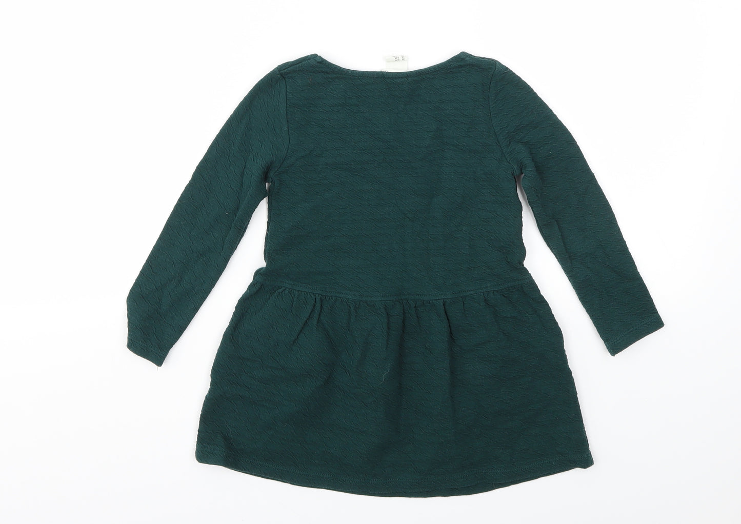 H&M Girls Green   Jumper Dress  Size 3-4 Years