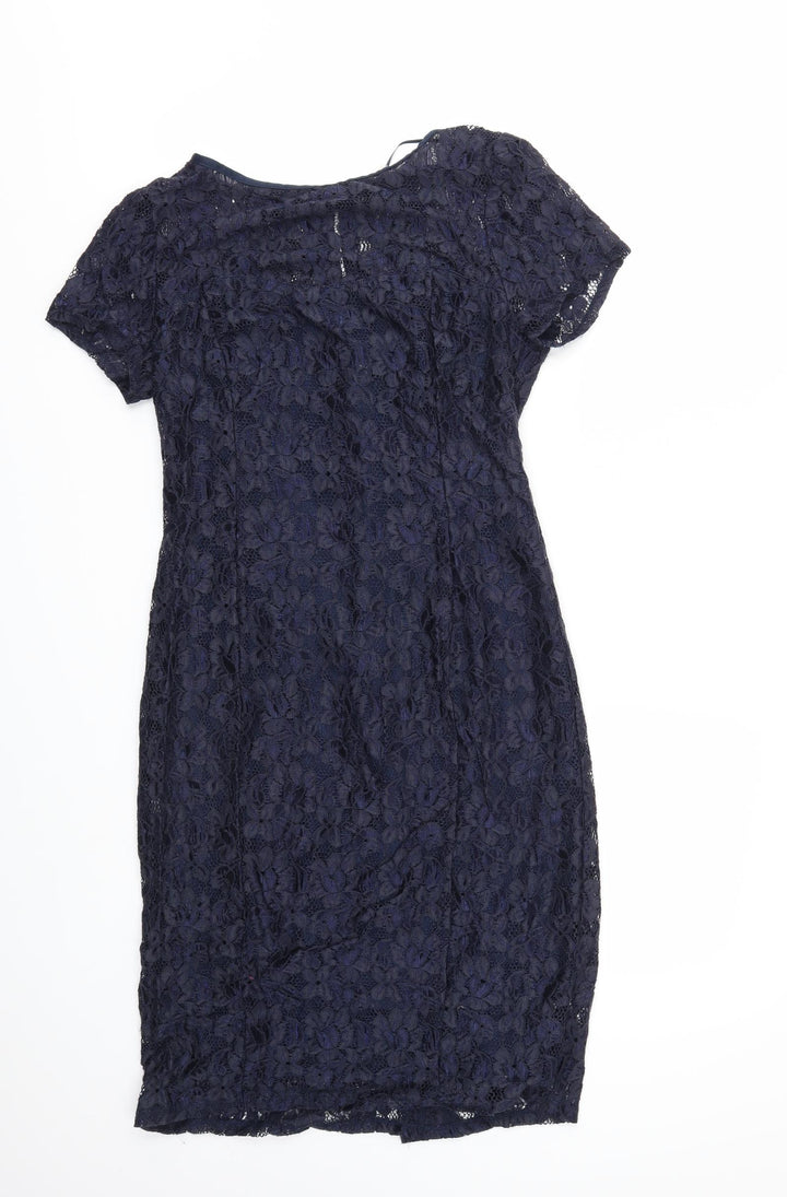 M&Co Womens Blue A-Line Size 10
