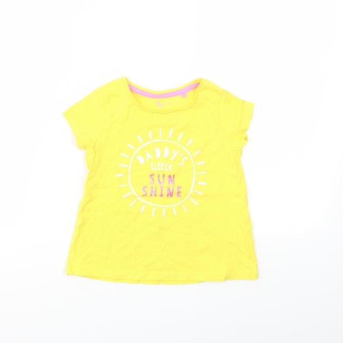 TU Girls Yellow   Basic T-Shirt Size 3-4 Years