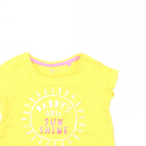 TU Girls Yellow   Basic T-Shirt Size 3-4 Years