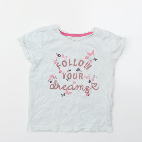 Primark Girls Blue   Basic T-Shirt Size 4-5 Years