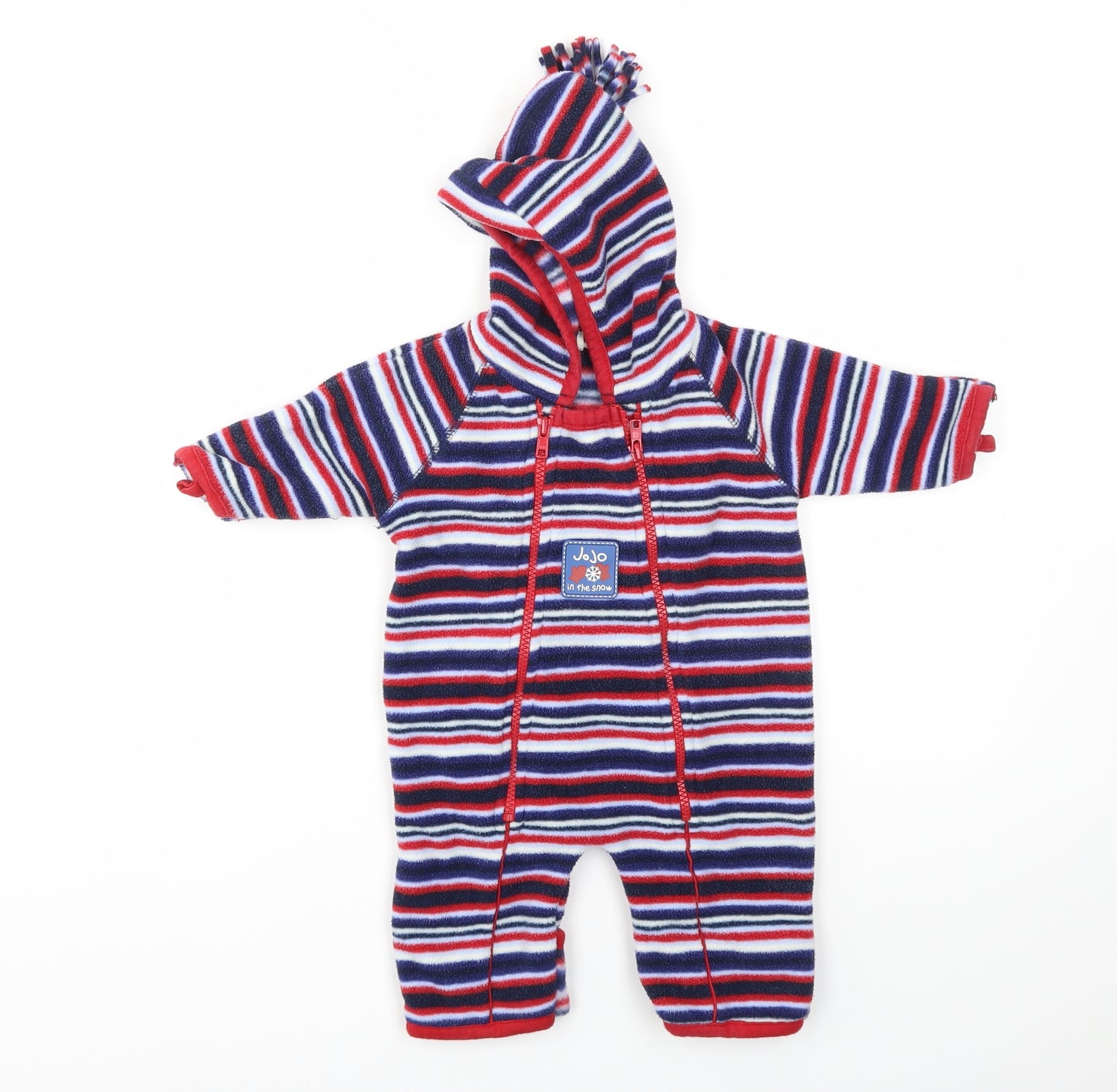 JoJo Maman Boys Multicoloured Striped  Babygrow One-Piece Size 3-6 Months