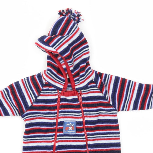 JoJo Maman Boys Multicoloured Striped  Babygrow One-Piece Size 3-6 Months