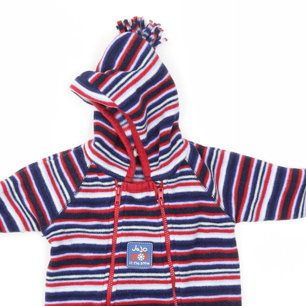 JoJo Maman Boys Multicoloured Striped  Babygrow One-Piece Size 3-6 Months